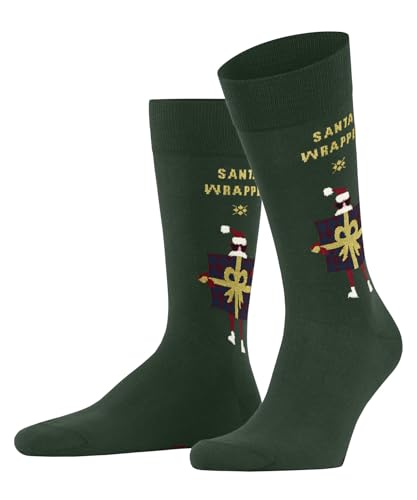 Burlington Herren Socken X-Mas Wrapper So Baumwolle gemustert 1 Paar, Grün Eucalyptus 7502, 40-46 im Sale