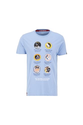 Alpha Industries Herren Apollo Mission T-Shirt, Light Blue, im Sale