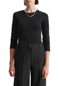 Thumbnail for Marc OߴPolo Denim Women's Long-Sleeved Shirt with Stretch Slim Fit, Black, on Sale