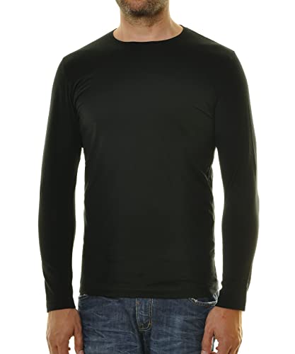 RAGMAN Herren Langarm Shirt mit rundhals Bodyfit Weiss-006 im Sale