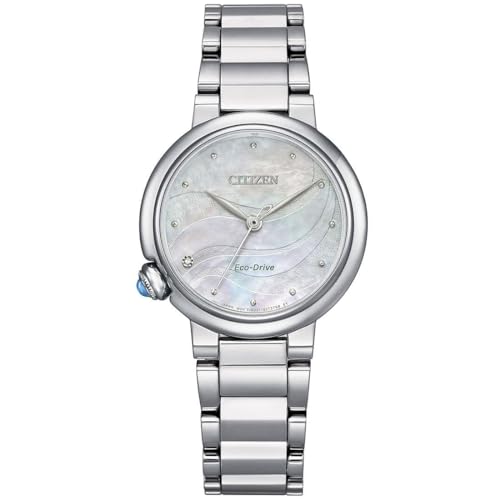 CITIZEN Women's Analog Quartz Watch with Stainless Steel Bracelet EM0910-80D, Pink on Sale