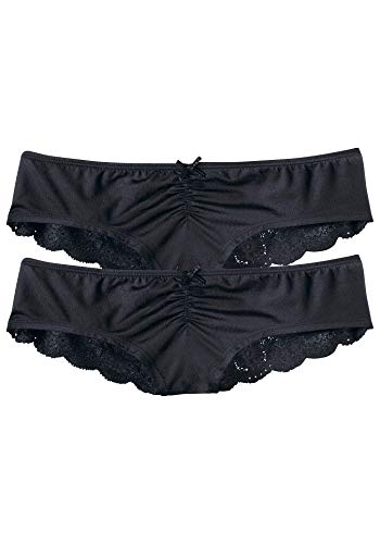 LASCANA Damen Perfect Basics Brazilian Slip, Schwarz (2X Schwarz 000), 40 im Sale