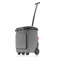 Thumbnail for reisenthel OF7052 carrycruiser Plus in Twist Silver – Portable shopping trolley with cooler compartment, shoulder strap, and removable mesh inner pocket – Outer material made from 50 percent recycled PET bottles on sale