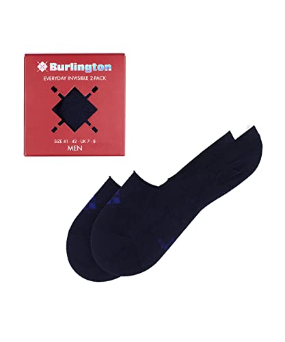 Burlington Herren Füßlinge Everyday Box Multipack In Baumwolle unsichtbar einfarbig 2 Paar, Schwarz Black 3000, 39-40 im Sale