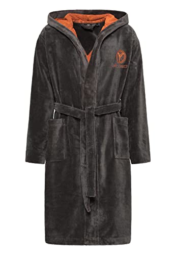 Carlo Colucci Bademantel mit Kapuze Navy/Gelb im Sale