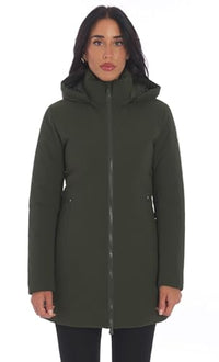 Thumbnail for Save The Duck women's Rachel coat, land green, on sale