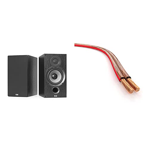 ELAC Debut B6.2 Bookshelf Speaker Black Decor &amp; KabelDirekt - Speaker Cable - Made in Germany - made of pure copper - 15m - (2x2.5mm² HiFi Audio Speaker Cable for Speakers &amp; Surround Systems) on Sale