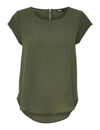 Thumbnail for ONLY Women's Onlvic S/S Solid Top Noos WVN T-Shirt, Green (Kalamata), 34 on Sale