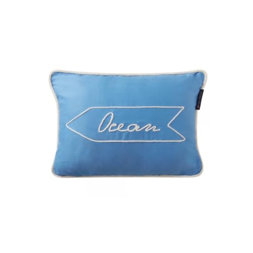 LEXINGTON Sign Organic Cotton Twill 40x30 Pillow, Blue/White, 30x40 on sale