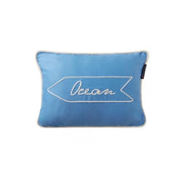 Thumbnail for LEXINGTON Sign Organic Cotton Twill 40x30 Pillow, Blue/White, 30x40 on sale