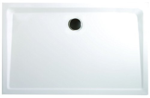 Schulte EP212912 04 Duschwanne extra-flach Rechteck, 90 x 120 cm, Mineralguss, alpinweiß, inkl, Füße und Ablauf, für bequemen Einstieg im Sale