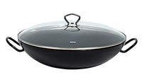 Thumbnail for Riess, 0385-022, Wok mit Glasdeckel 36, CLASSIC - SCHWARZEMAILLE, Durchmesser 36cm, Maße 44,5 x x 16,5cm, Inhalt 4 Liter, Emaille, schwarz, Induktion im Sale