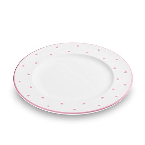 GMUNDNER KERAMIK Dessert plate Gourmet Diameter: 22 cm Heart Pink Tableware, handmade in Austria on sale
