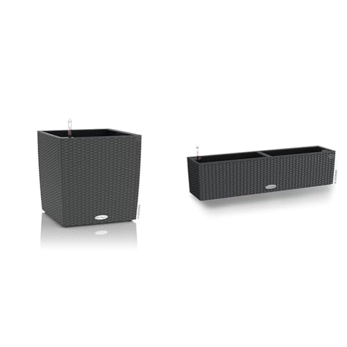 Lechuza Cube Cottage 30 Granit 15372 & BALCONERA Cottage 80 Granit 15612 im Sale