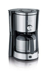 Thumbnail for SEVERIN TypeSwitch coffee machine with thermos flask, AromaSwitch for choosing between 2 brewing profiles, coffee machine for up to 10 cups, 1,000W, brushed stainless steel-black, KA 4845 on sale