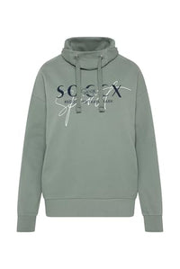 Thumbnail for SOCCX Damen Sweatshirt mit hohem Kragen und Logo Print Muted Aqua im Sale