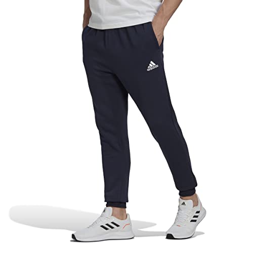 adidas Herren Essentials Fleece Regular Tapered Pants, Legend Ink/White, im Sale