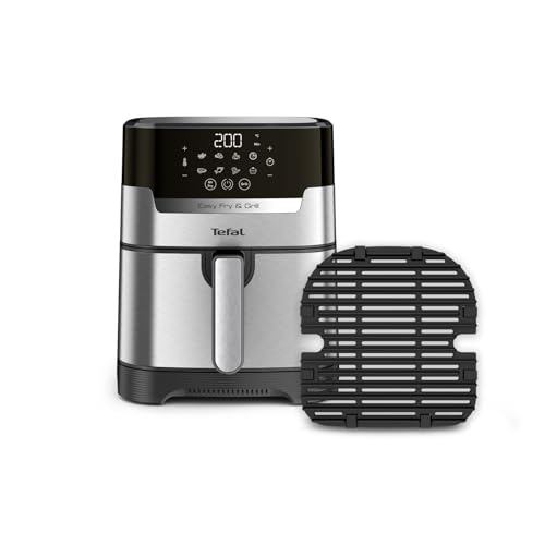 Tefal EY505D Easy Fry &amp; Grill Air Fryer | 2-in-1 technology (Air Fryer and Grill) | Digital display | 4.2 liters for 6 servings | 8 cooking programs | Energy-saving | No oil | Stainless steel, on sale