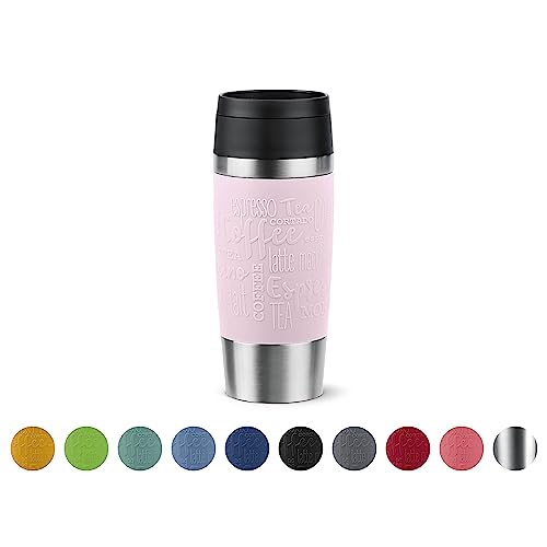 Emsa N20206 Travel Mug Classic Isolierbecher 0,36 Liter , neuer Komfort-Schraubverschluss , Edelstahl , 4h heiß und 8h kalt , 100% dicht , spülmaschinenfest , 360°-Trinköffnung , Pastellrosa im Sale