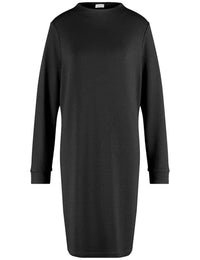 Thumbnail for Gerry Weber Damen Jerseykleid mit Struktur Ärmelbündchen, Langarm unifarben knieumspielend Schwarz 40 im Sale
