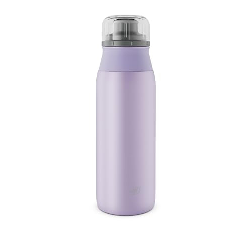 alfi ELEMENT BOTTLE 600ml, blue pastel matte, lightweight stainless steel drinking bottle, absolutely leak-proof with screw cap, for carbonated drinks, small, dishwasher-safe, BPA-free on sale