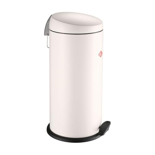 Wesco klassischer Tretabfallsammler CAPBOY MAXI in der Farbe mandel, pulverbeschichtetes Stahlblech, Metalleinsatz aus 22 Liter Volumen, Kunststoff-Fußtritt im Sale