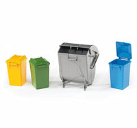 Thumbnail for bruder 02607 - Accessory Garbage Can Set, 4 Tons - 1:16 Garbage Cans Bworld Garbage Collection Garbage Truck Garbage Truck on Sale