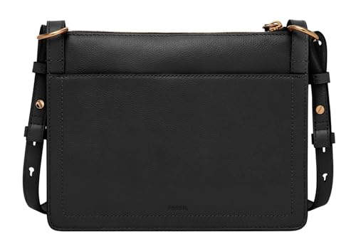 Fossil Damentasche Taryn, schwarze Crossbody tasche aus Leder, L: 24,1 cm, B: 5,7 cm, H: 18,4 cm, ZB1894001 im Sale