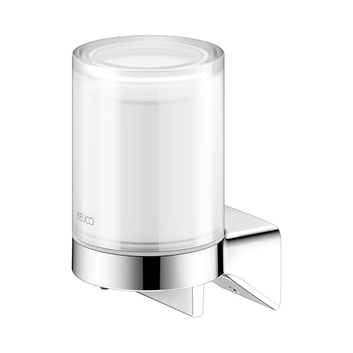 KEUCO Seifenspender zum Kleben oder Bohren, Made in Germany, Metall, Hochglanz-Chrom mit satiniertem Stülpglas, Inhalt nachfüllbar ca. 180ml, Klebe-Set im Lieferumfang enthalten, Lotionspender, Rose im Sale