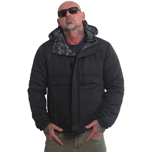 Yakuza Herren Silence Rev Winterjacke, Schwarz/Grau, im Sale