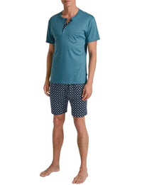 Thumbnail for CALIDA Relax Choice Kurz-Pyjama Herren, aus 100% Supima-Baumwolle, mit stoffbezogenem Gummibund im Sale