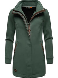 Thumbnail for Ragwear Damen Leichter Sweat-Übergangsmantel lang windabweisendl mit hohem Kragen Letrice Bonded Pine Green Gr. 3 im Sale