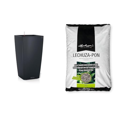 Lechuza CUBICO Color schiefergrau 13158 & PON 30L Pflanzsubstrat, Neutral, 19565 im Sale