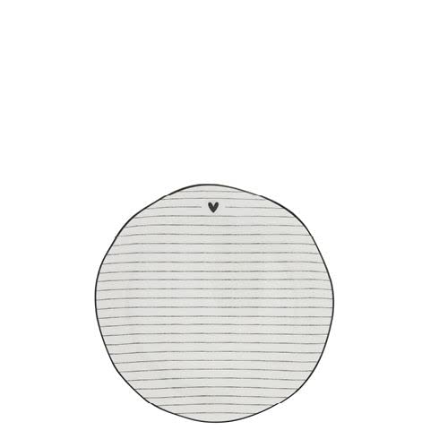 Bastion Collections Dessertteller Heart Stripes weiß mit schwarzen Streifen 16cm