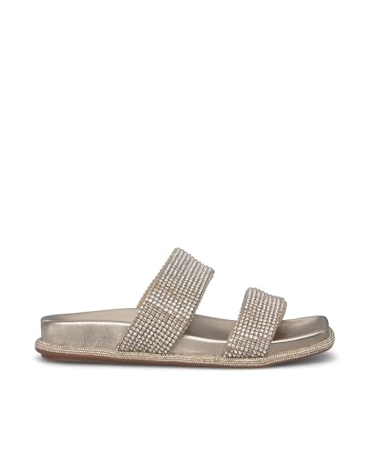 Alma en Pena V240878 Diva Bronze Flat Sandals with Rhinestone Stripes, bronze, EU on Sale