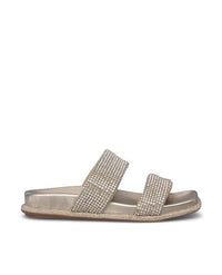 Thumbnail for Alma en Pena V240878 Diva Bronze Flat Sandals with Rhinestone Stripes, bronze, EU on Sale