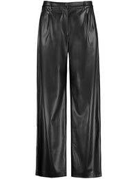 Thumbnail for Gerry Weber Damen Weite Hose in Lederoptik unifarben reguläre Länge Schwarz 42 im Sale