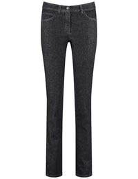 Thumbnail for Gerry Weber Damen Jeans SOL꞉INE BEST4ME Slim Fit mit Paillettendekor unifarben reguläre Länge Blue Denim 34 im Sale