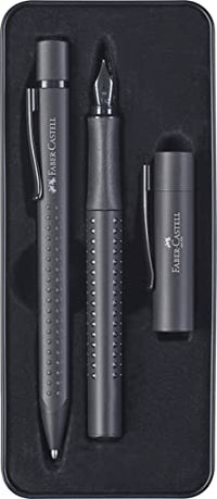Thumbnail for FABER-CASTELL 201626 - Geschenkset Grip Edition, All Black, mit Füller und Kugelschreiber XB im Metalletui im Sale