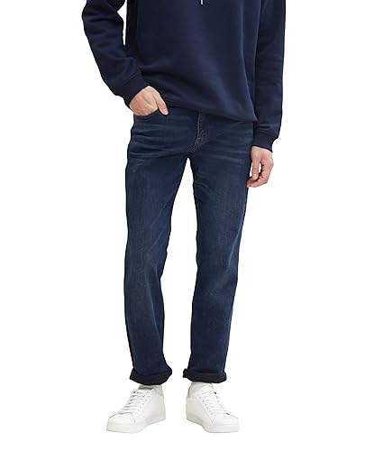 TOM TAILOR Herren 1021434 Josh Regular Slim Jeans, 10173 - Dark Stone Blue Black Denim, 34W / 34L EU im Sale