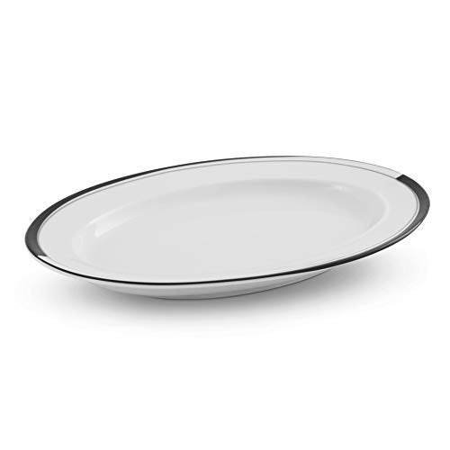 Friesland Porcelain Plate / Sauce Boat Base 24cm La Belle Black &amp; White on Sale