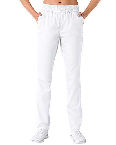 CLINIC DRESS Hose für Damen und Herren, lässige Beinweite, Rundumgummibund mit Kordeldurchzug, 2 Seitentaschen, Schrittlänge ca. 82 cm. 50% Baumwolle, 95 Grad Wäsche weiß im Sale