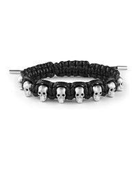 Thumbnail for Philipp Plein Herren Armband Textil Edelstahl Silber 3D Skull PJ8AA18BU im Sale