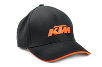 Thumbnail for KTM Bike Industries Base Cap schwarz mit gesticktem Logo in Orange im Sale
