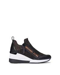Thumbnail for MICHAEL KORS Women's Willis Wedge Trainer Sneaker, Black/Bronze, EU on sale