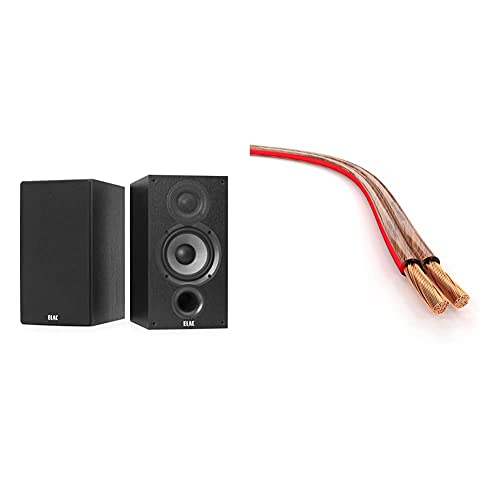 ELAC Debut B5.2 Bookshelf Speaker Black Decor &amp; KabelDirekt - Speaker Cable - Made in Germany - made of pure copper - 30m - (2x2.5mm² HiFi Audio Speaker Cable for Speakers &amp; Surround Systems) on Sale