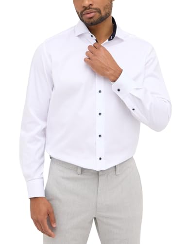 eterna Langarm Hemd MODERN FIT Twill unifarben, Weiß, W40 Langarm im Sale