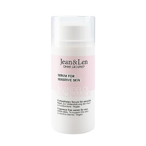 Jean & Len Parfumfreies Serum Mandelöl & Niacinamide, für empfindliche Haut geeignet, hilft bei der Hautberuhigung, pflegt die Haut sanft, ohne Parabene & Silikone, vegan, 30 ml im Sale