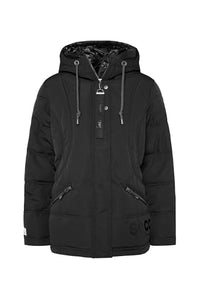Thumbnail for SOCCX Damen Steppjacke mit Kapuzen-Layering Black im Sale