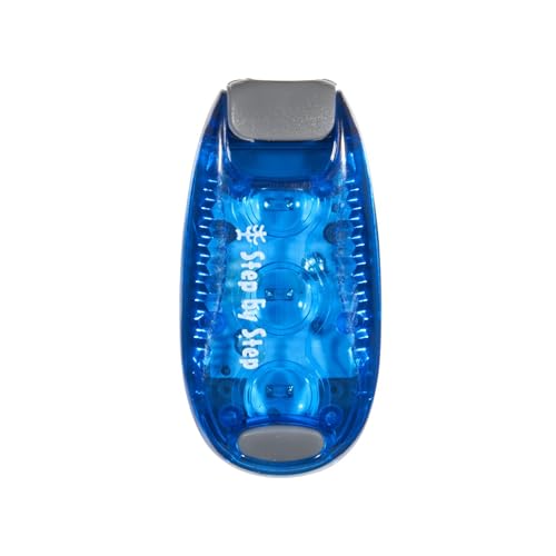 Step by Step LED-Sicherheitsklemmleuchte, blau, reflektierend, wasserdicht, 3-Leucht-Modi, Befestigung per Clip, 3 Einstellungen vorhanden für bessere Sichtbarkeit in der Dunkelheit im Sale